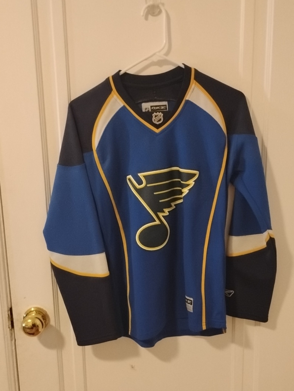 Reebok St. Louis Blues Blue and Yellow Hockey Jersey